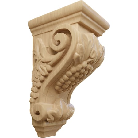 Ekena Millwork 3 1/2"W x 4"D x 7"H Small Grape Corbel, Cherry CORW03X04X07GRCH